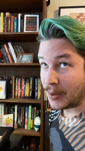 Brad showing off green hair