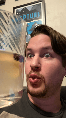 Brad showing off brown hair