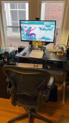 Office setup with ergonomic office chair